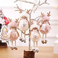 Los mejores  - Enticerowts - Adorno para árbol de Navidad- diseño de ángel y estrella de copo de nieve- 1 unidad Copo de nieve # blanco
